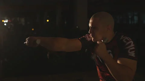 The man is engaged in Boxing Stock Footage 62216255