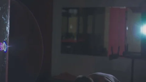 Man is engaged in a gym Stock Footage 77194948