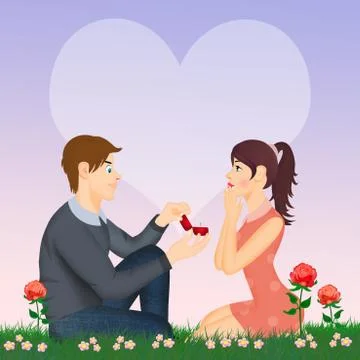 Man with engagement ring Stock Illustration