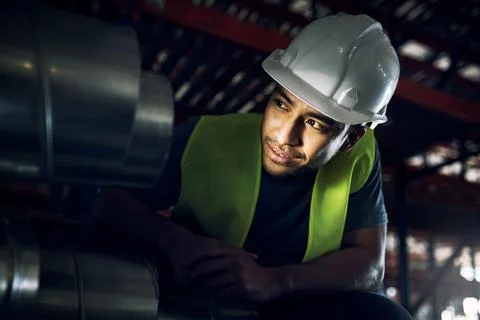 Man, engineer and inspection on construction site for safety maintenance or.. Stock Photos