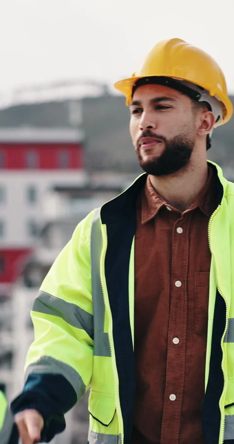 Man, engineer and smile with handshake at construction site for goal, welcome or Stock Footage 336628623