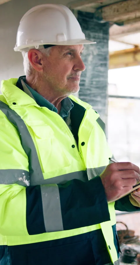 Man, engineer and writing on clipboard for construction, survey and inspection Stock Footage 340875383