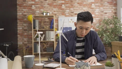 Man engineer face camera smile Stock Footage 118417285