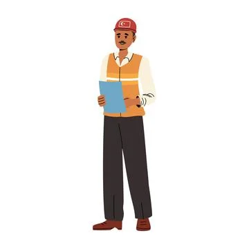 Man engineer. Isolated vector illustration Stock Illustration
