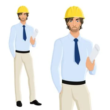 Man engineer portrait Stock Illustration