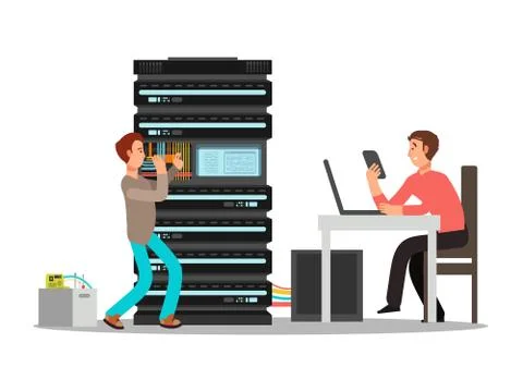 Man engineer, technician working in office Stock Illustration