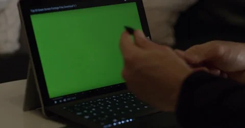 Man Engineer Is Working On A Desktop Computer With A Green Screen Stock Footage 85027072