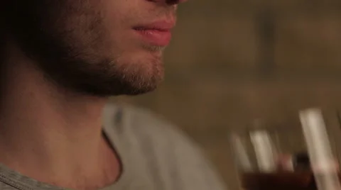 Man enjoying a beer Stock Footage 57484926