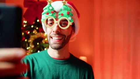 Man enjoying the disco dance of Christmas Stock Footage 258245752