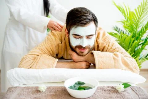 Man enjoying a massage Stock Photos