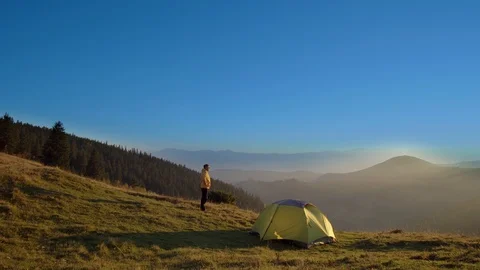 Man enjoys nature Stock Footage 100157739
