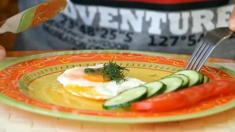 Man enjoys a simple but luxurious menu Stock Footage 158834846