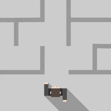 Man entering maze Stock Illustration