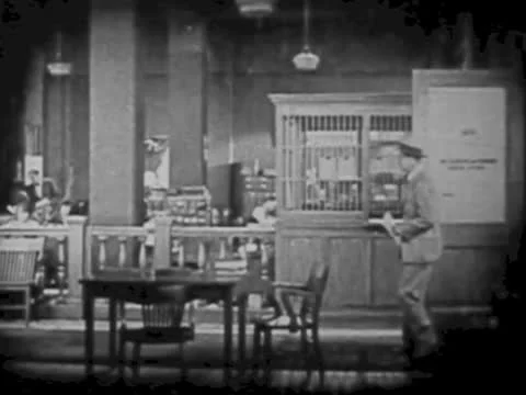 MAN ENTERING OFFICE Stock Footage 22459709