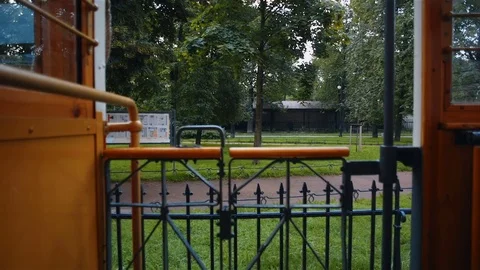 Man entering tram Video stock 81704294