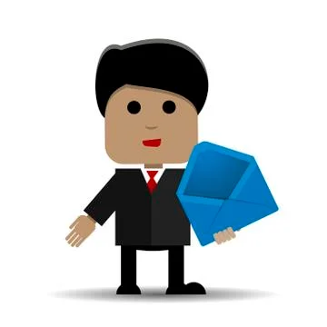 Man with an envelope Stock Illustration