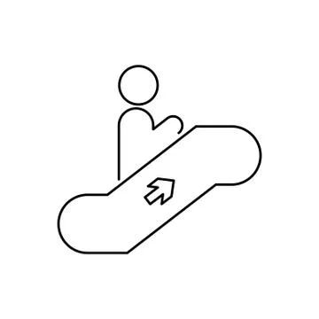Man on escalator going up vector icon Illustrazione stock