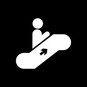 Man on escalator going up vector icon Illustrazione stock