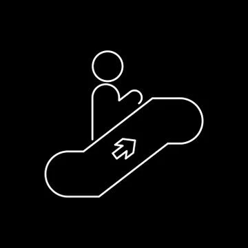Man on escalator going up vector icon Illustrazione stock