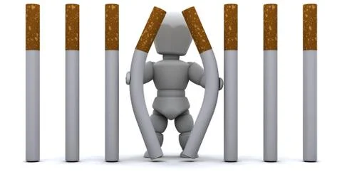 Man escaping Cigarette Prison Illustrazione stock