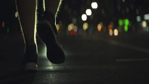The man on the evening jog. slow motion Video stock 138896480
