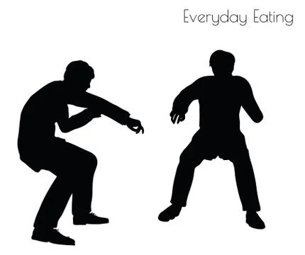 Man in Everyday Eating  pose Illustrazione stock
