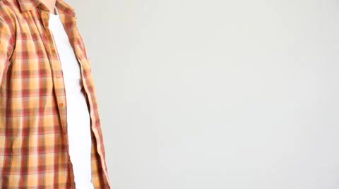 Man examining sheets of paper and throwing them Stock Footage 67700762