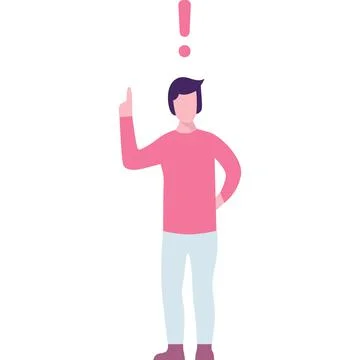 Man with exclamation mark vector icon isolated Stock Illustration
