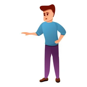 Man excursion icon, cartoon style Stock Illustration