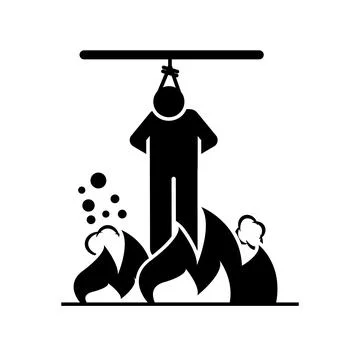 Man execute fire icon. Element of pictogram death illustration Stock Illustration