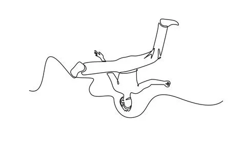 Man executing powerful ground-based Capoeira move Stock Illustration