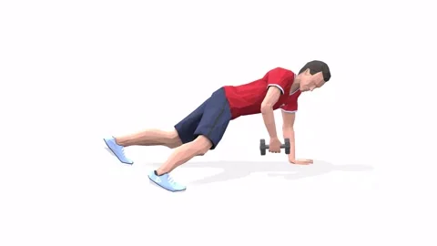 Man exercise animation archer row red Stock Footage 146888536