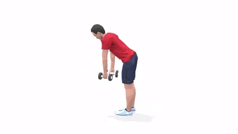 Man exercise animation Bend Raise red Stock Footage 146888535