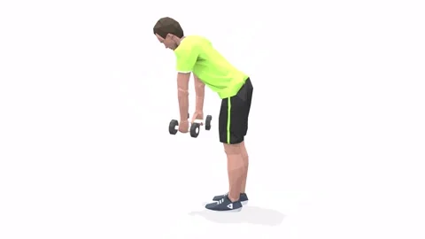 Man exercise animation bend raise yellow Video stock 146888555
