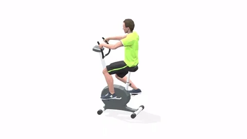 Man exercise animation  bicycle yellow Stock Footage 146888556