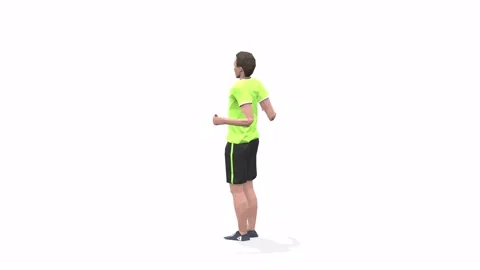Man exercise animation jumping rope yellow Stock Footage 146888563