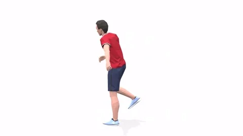 Man exercise animation lateral jump red Stock-Footage 146888487