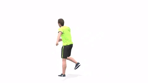 Man exercise animation lateral jump yellow Stock Footage 146888572
