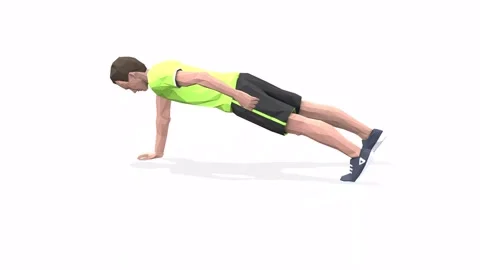 Man exercise animation one hand push ups yellow Video stock 146888574