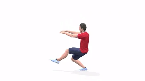 Man exercise animation Pistol Squats red Stock Footage 146888495