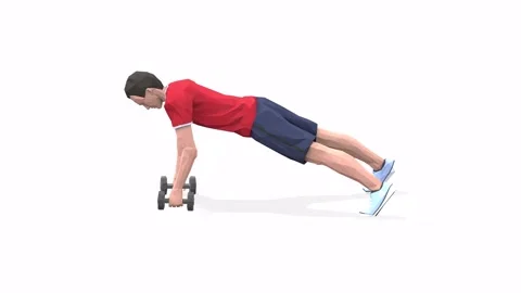 Man exercise animation plankrow red Stock-Footage 146888504
