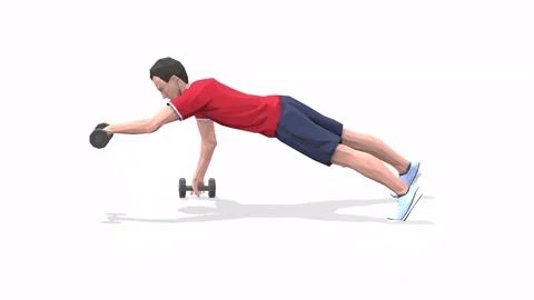 Man exercise animation pushup forward raise red Stock Footage 146888506