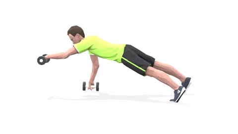 Man exercise animation pushup forward raise yellow Stock Footage 146888591