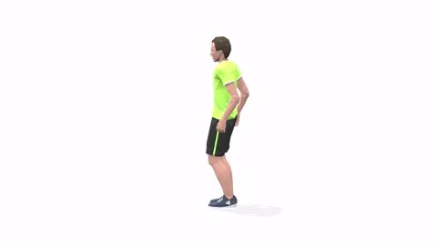 Man exercise animation rest yellow Stock Footage 146888587