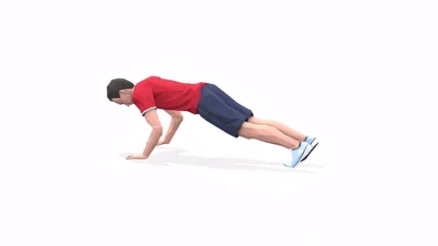 Man exercise animation rocking climber pushups red Stock Footage 146888512