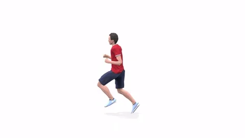 Man exercise animation run red Stock Footage 146888511