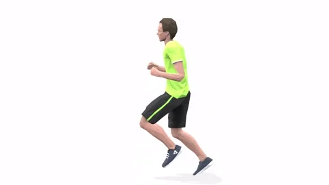 Man exercise animation run yellow Stock Footage 146888599
