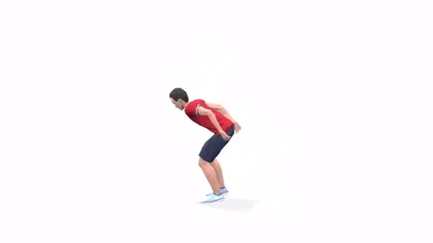 Man exercise animation side jump red Stock-Footage 146888515