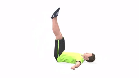 Man exercise animation single ler raiser yellow Stock-Footage 146888616