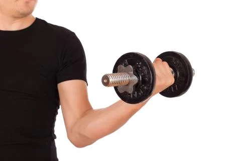 Man exercise with a dumbbell Stock Photos